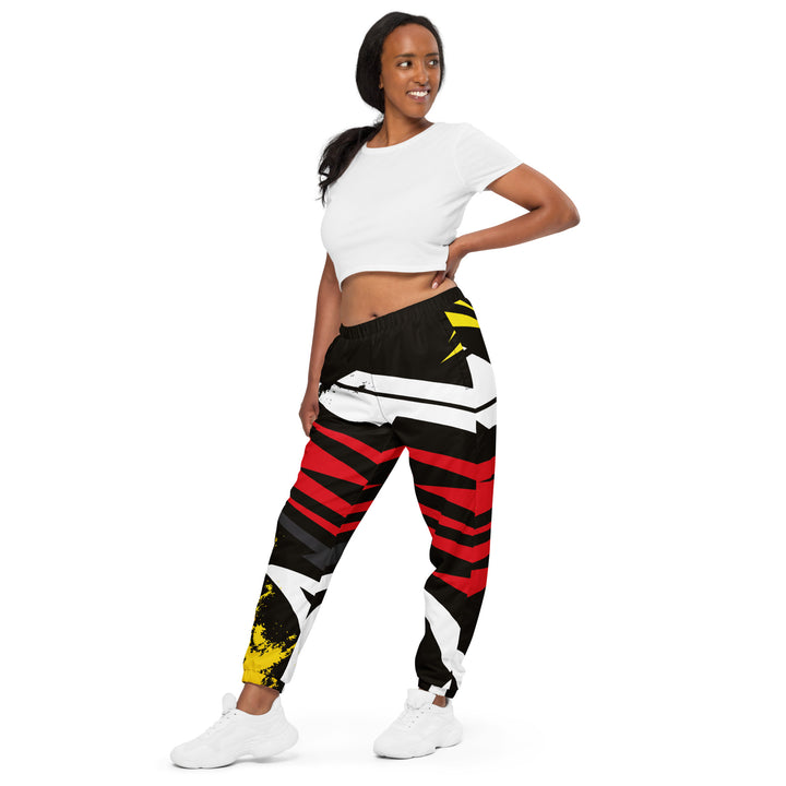 Unisex Track Pants - Black-Red Street