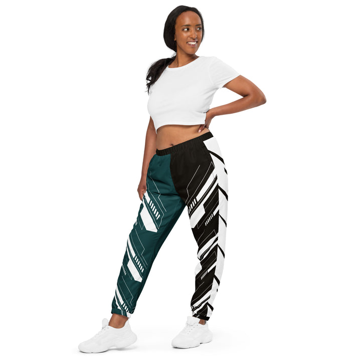 Unisex Track Pants - Black-White Engine