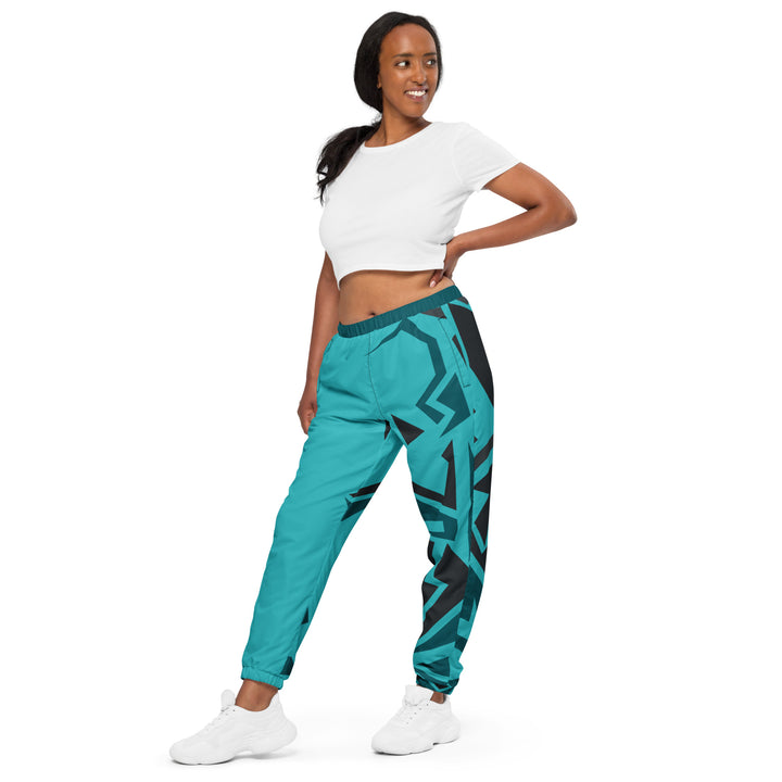 Unisex Track Pants - Turquoise-Grey Edge