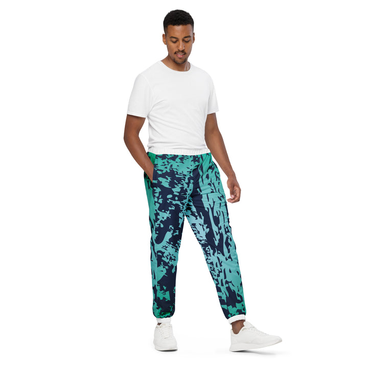 Unisex Track Pants - Green-White Grunge