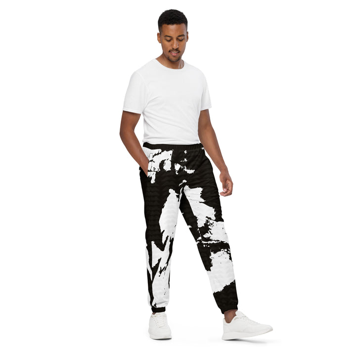 Unisex Track Pants - Black-White Triangle