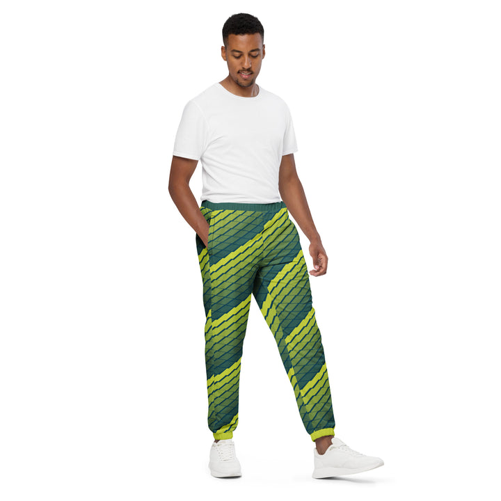 Unisex Track Pants - Green-Yellow Rise