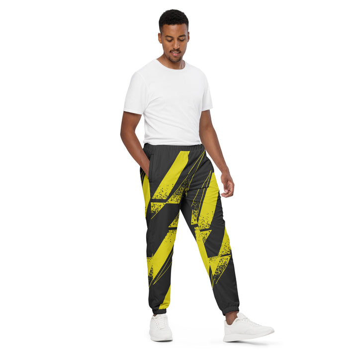 Unisex Track Pants - Yellow-Black Diamond