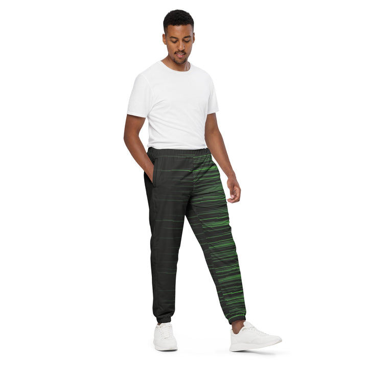 Unisex Track Pants - Black-Green Thread