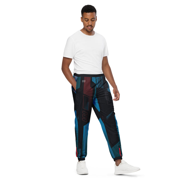 Unisex Track Pants - Black-Blue Future