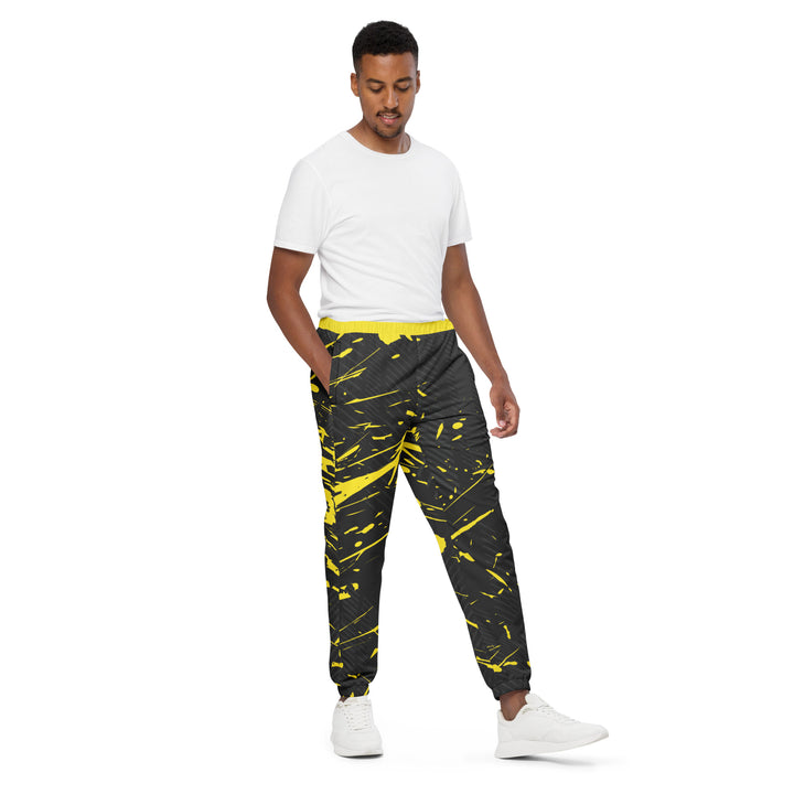 Unisex Track Pants - Black-Yellow Splash