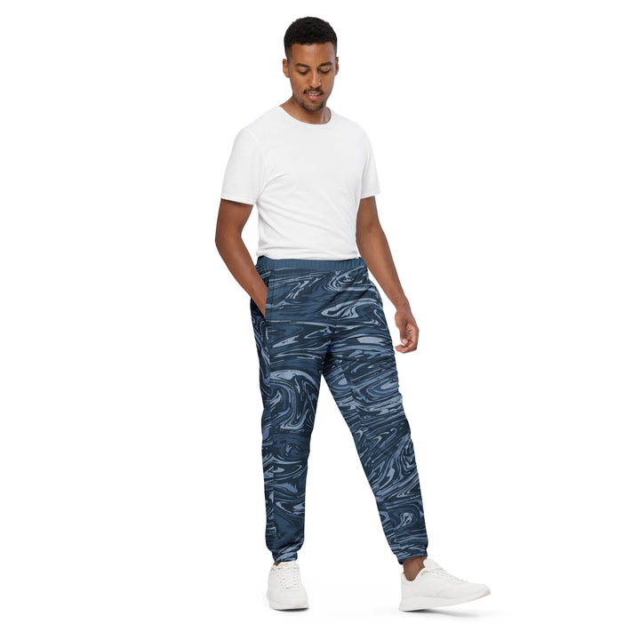 Unisex Track Pants - Grey-Blue Mirage