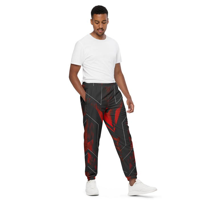 Unisex Track Pants - Red-Black Cyber