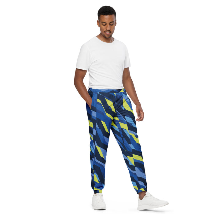 Unisex Track Pants - Blue-Yellow Lagoon