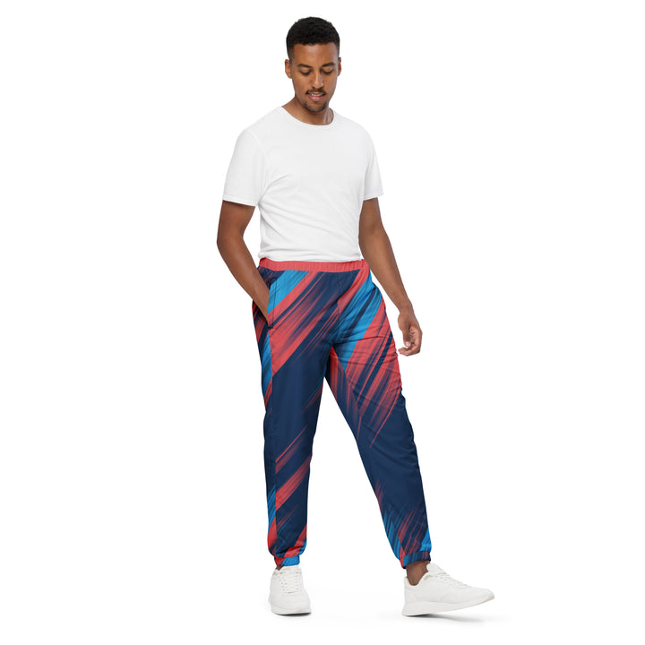 Unisex Track Pants - Red-Blue Blur