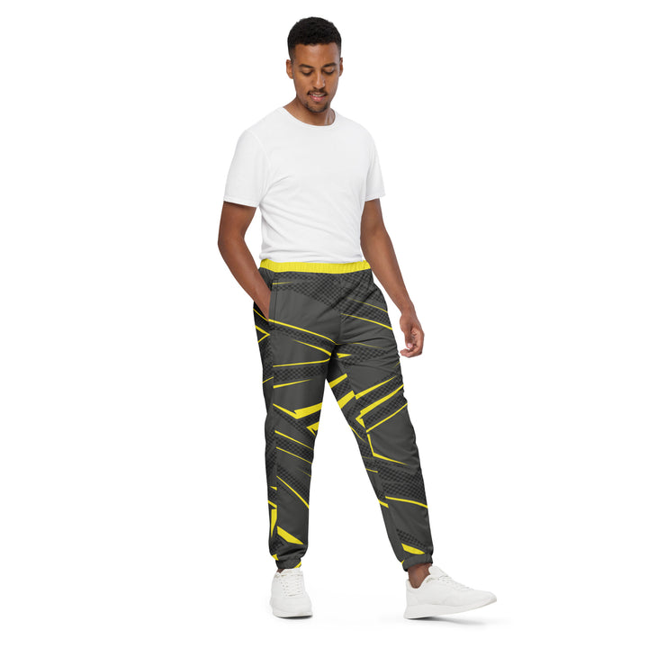 Unisex Track Pants - Grey-Yellow Iron