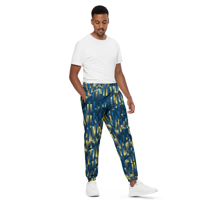 Unisex Track Pants - Blue-Yellow Rain