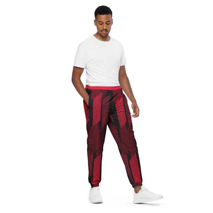 Unisex Track Pants - Red-Black Track