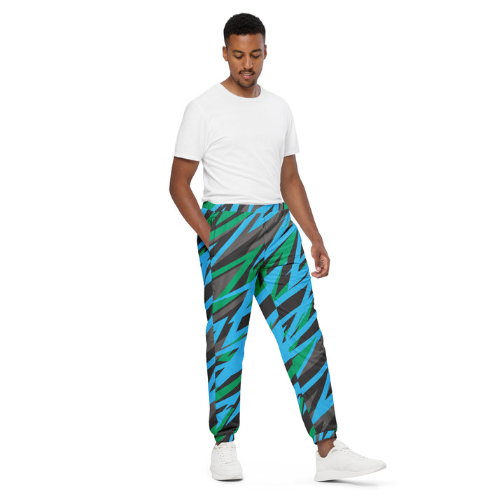 Unisex Track Pants - Green-Blue Jungle