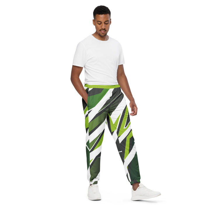 Unisex Track Pants - Green-White Strike