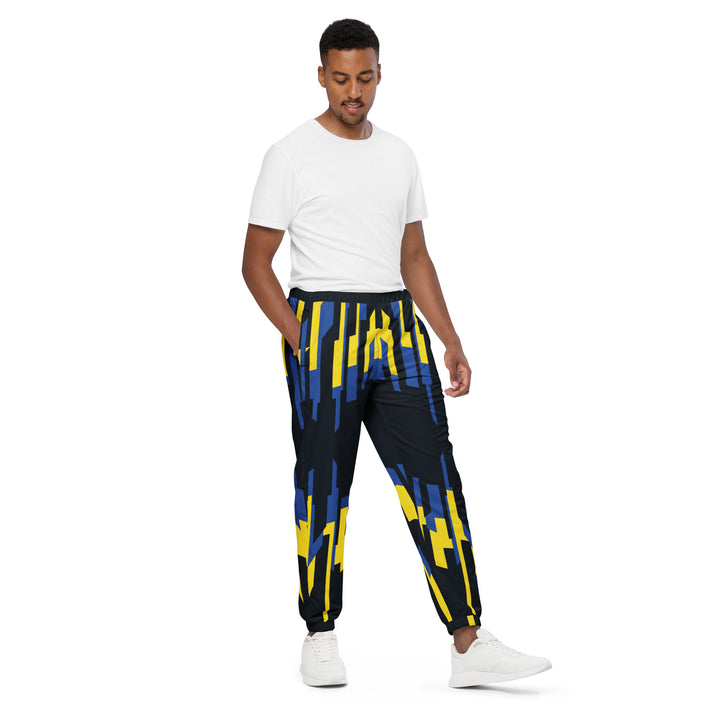 Unisex Track Pants - Blue-Yellow Bite