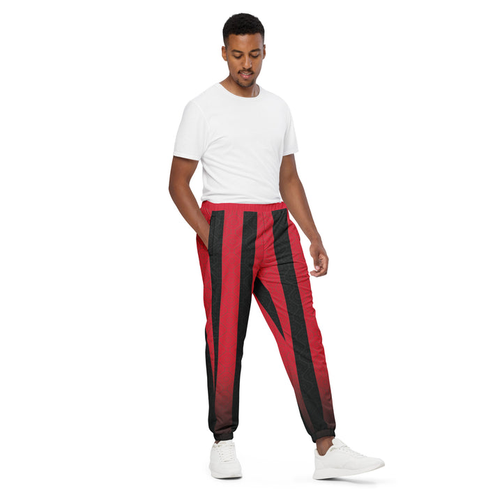 Unisex Track Pants - Black-Red Pillar