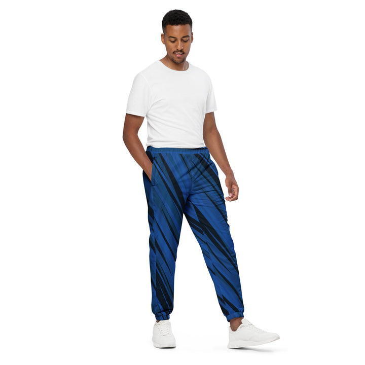 Unisex Track Pants - Blue-Black Line