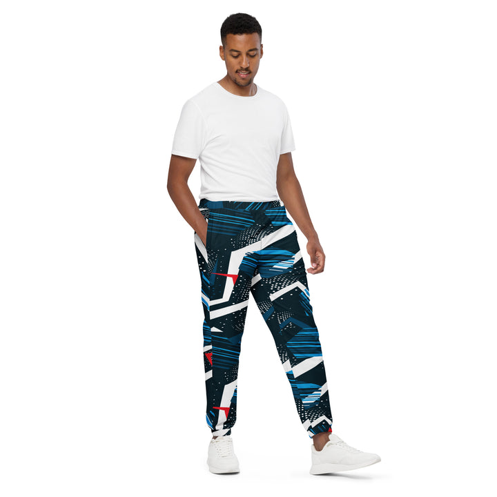 Unisex Track Pants - Black-Blue Storm