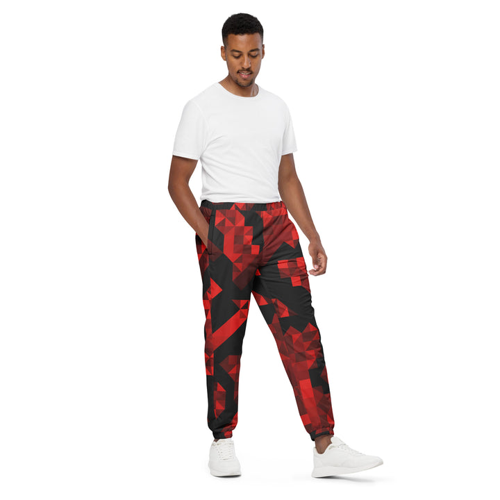 Unisex Track Pants - Red-Black Diamond