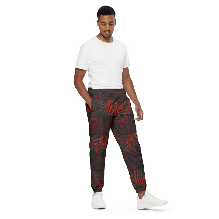 Unisex Track Pants - Black-Red Illusion