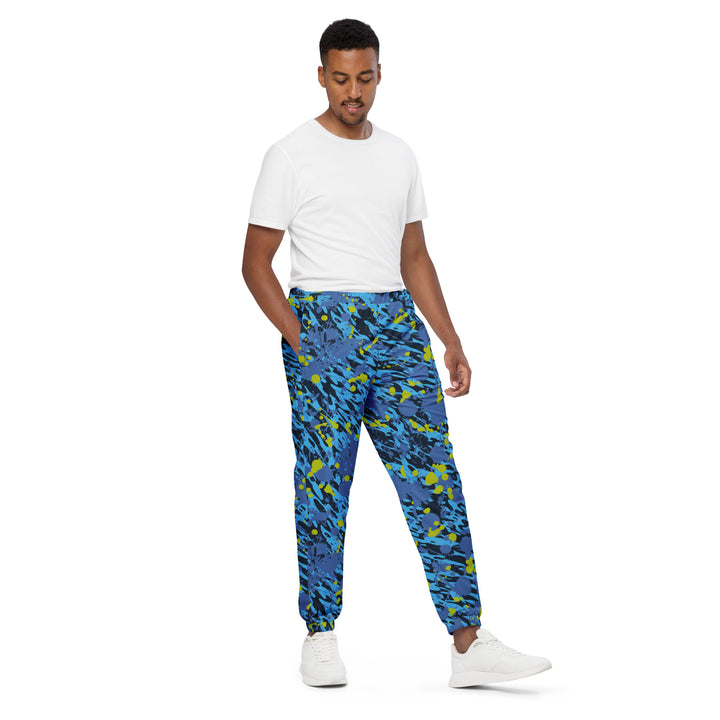 Unisex Track Pants - Blue-Green Flower