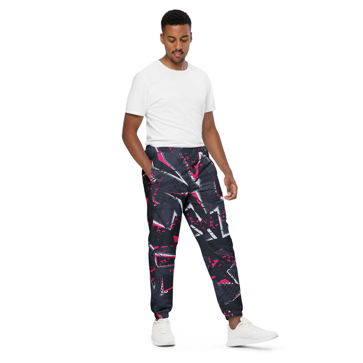 Unisex Track Pants - Grey-Pink Neon