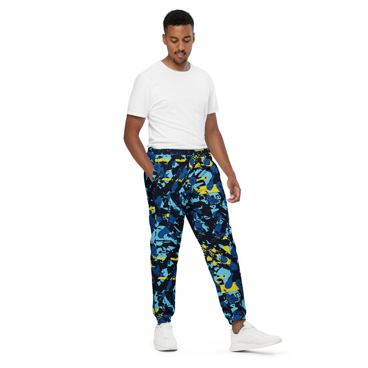 Unisex Track Pants - Blue-Yellow Criss