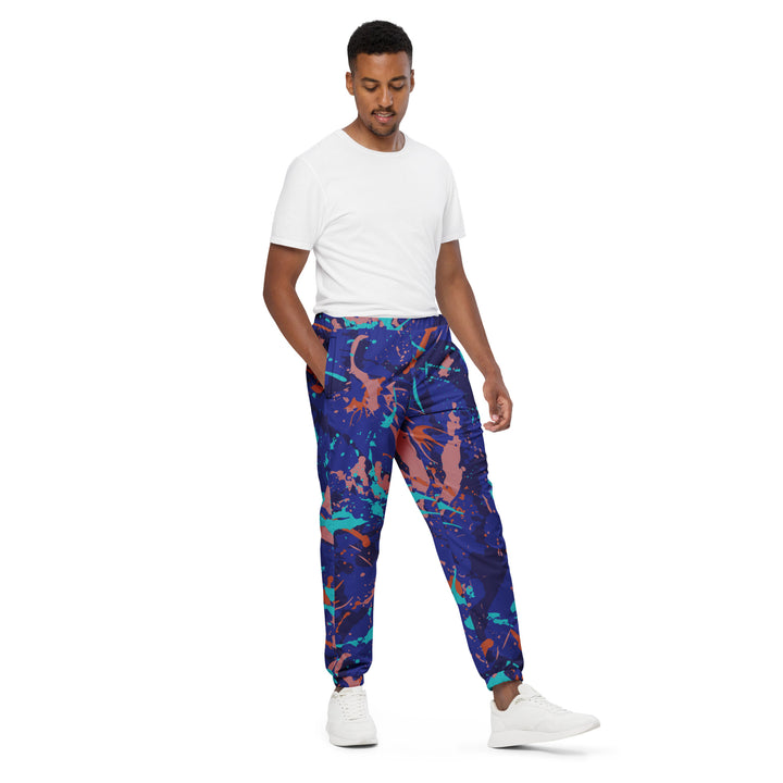 Unisex Track Pants - Blue-Orange Lagoon