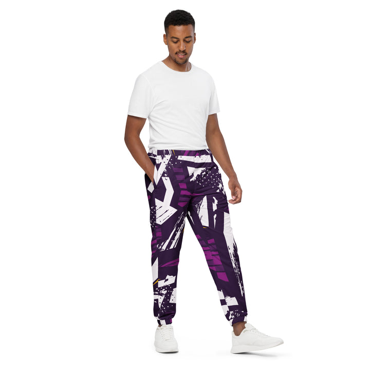 Unisex Track Pants - White-Purple Thrive