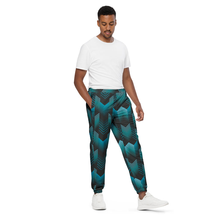 Unisex Track Pants - Black-Green Modern