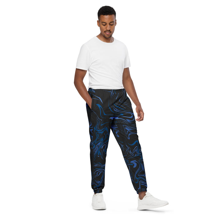 Unisex Track Pants - Black-Blue Dye