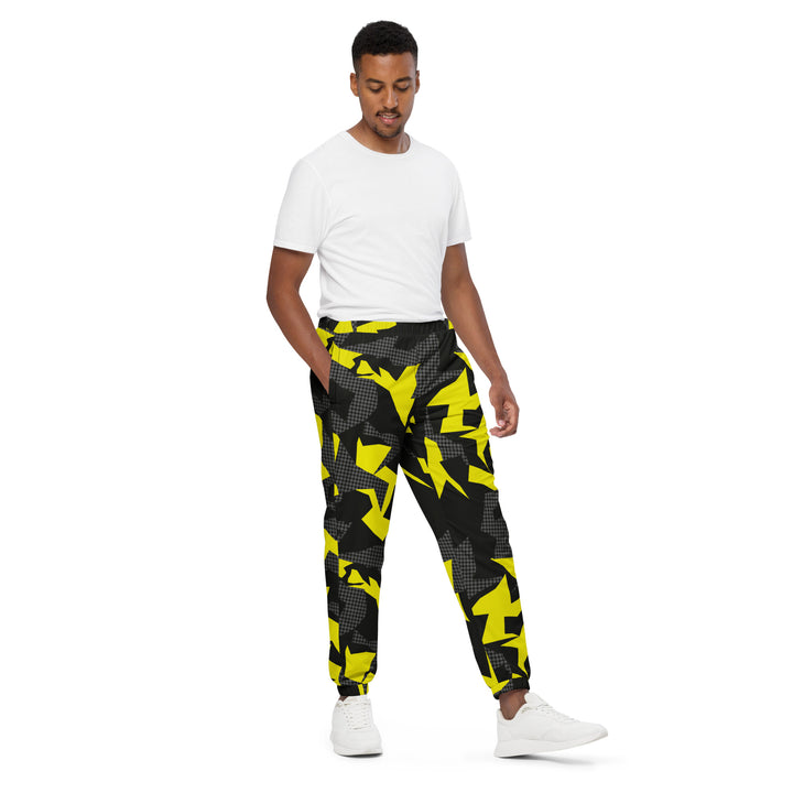 Unisex Track Pants - Black-Yellow Font