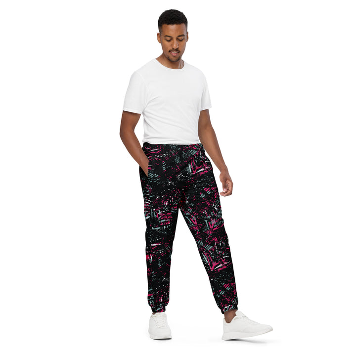 Unisex Track Pants - Black-Pink Spark