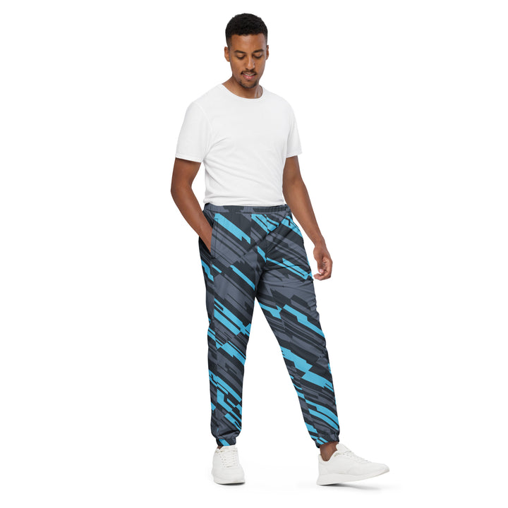 Unisex Track Pants - Grey-Blue Skew