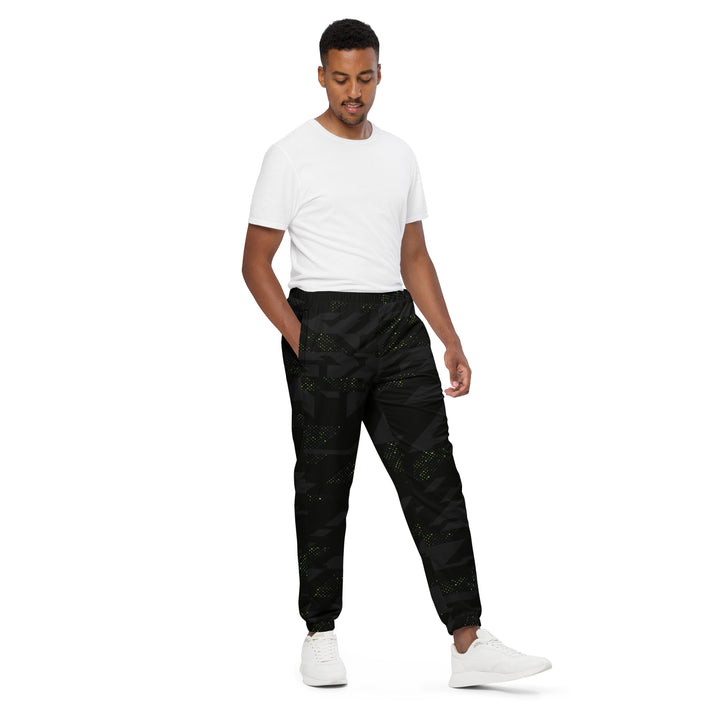 Unisex Track Pants - Black-Green Shine