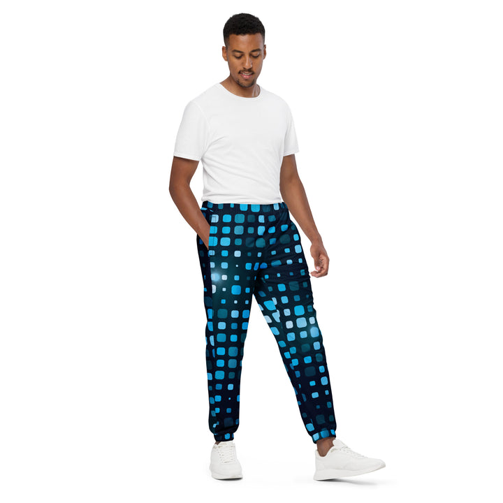 Unisex Track Pants - Black-Blue Shimmer