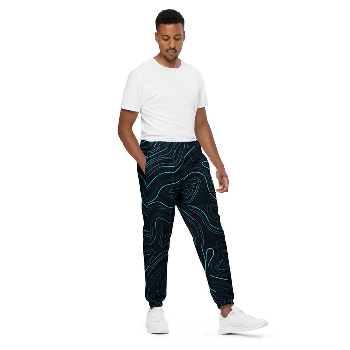 Unisex Track Pants - Black-Blue Area