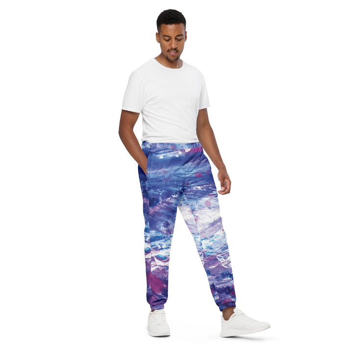 Unisex Track Pants - Purple-White Universe