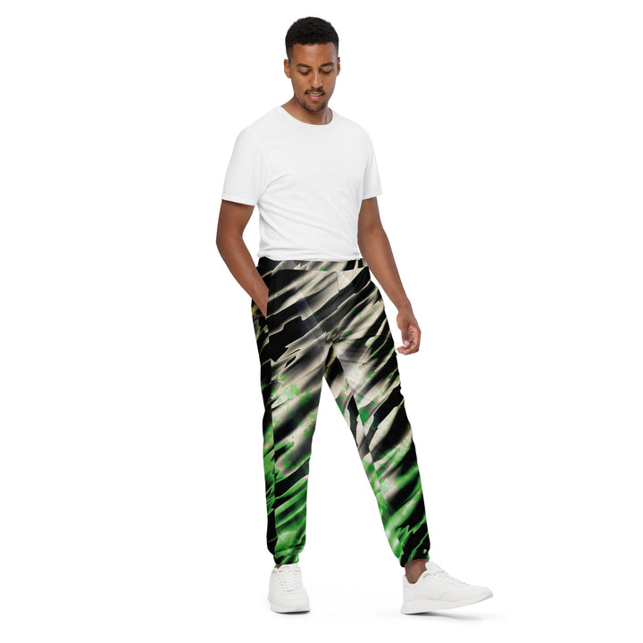 Unisex Track Pants - Black-Green Gloss