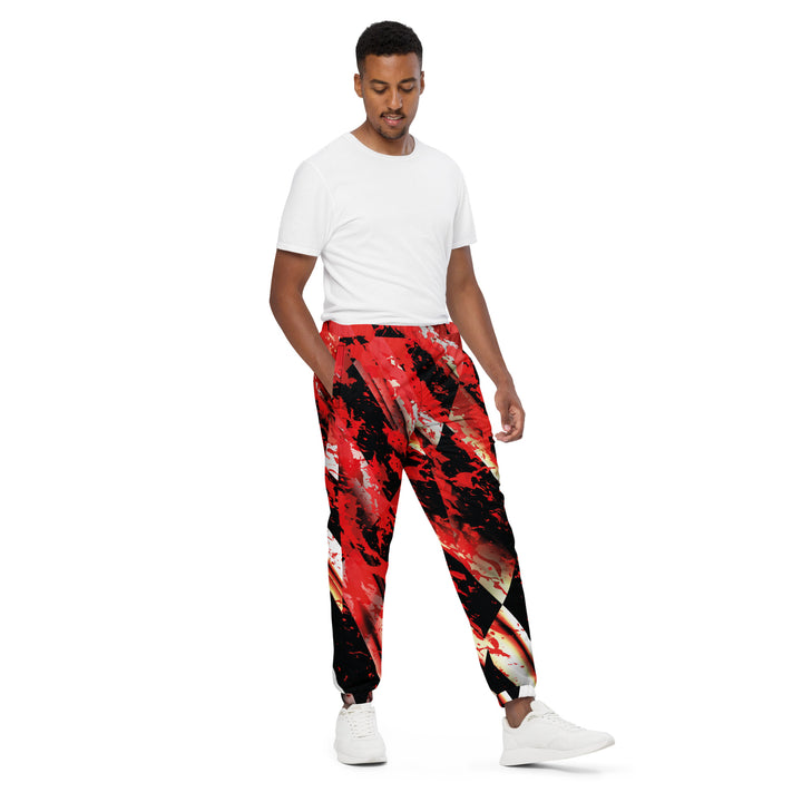 Unisex Track Pants - Red-Black Juice