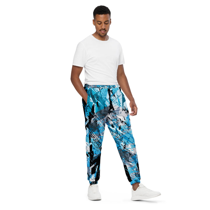 Unisex Track Pants - Black-Blue Fragment