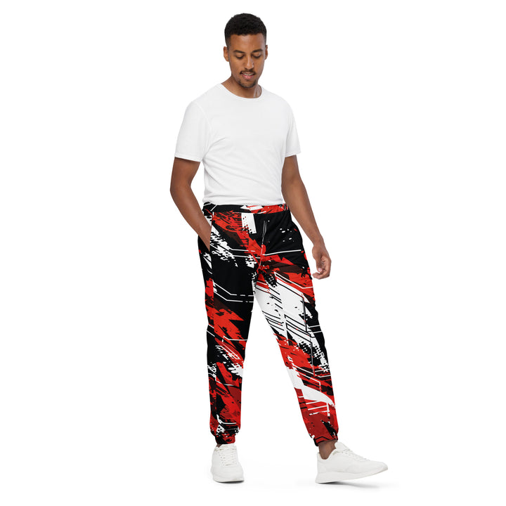 Unisex Track Pants - Black-Red Future