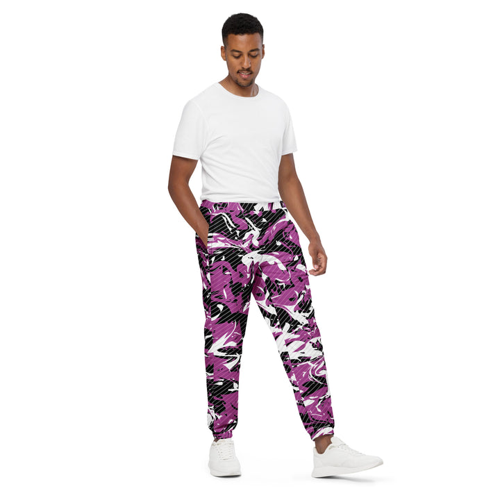 Unisex Track Pants - Purple-Black Chaos