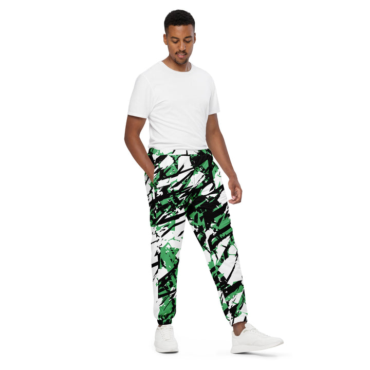 Unisex Track Pants - White-Green Root