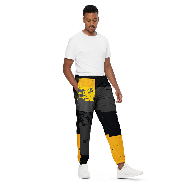 Unisex Track Pants - Black-Yellow Frame