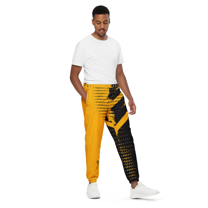 Unisex Track Pants - Black-Yellow Brush