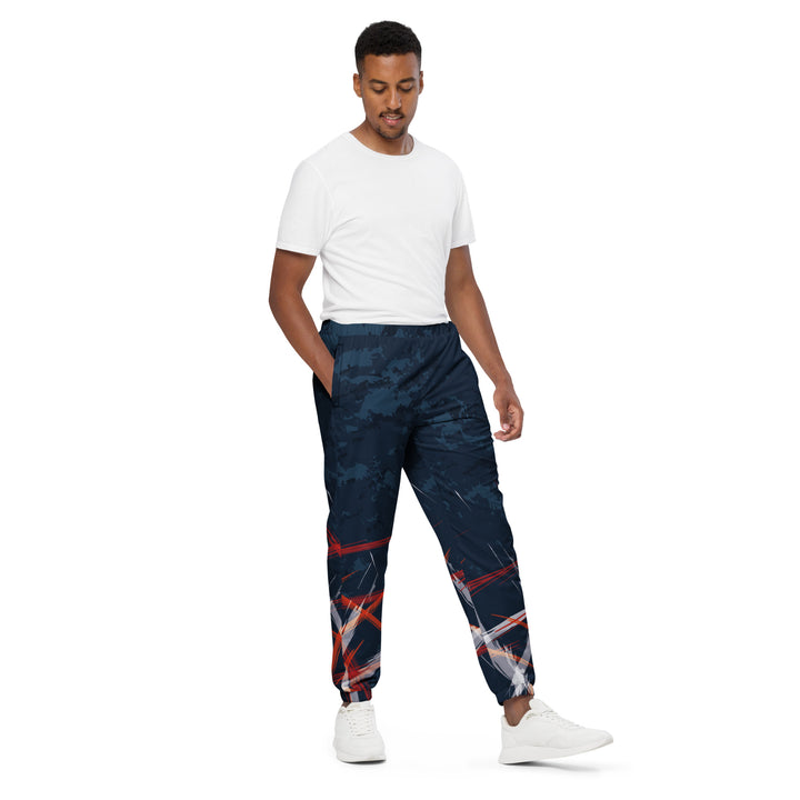 Unisex Track Pants - Blue-Red Spike