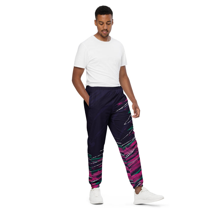 Unisex Track Pants - Black-Pink Brush