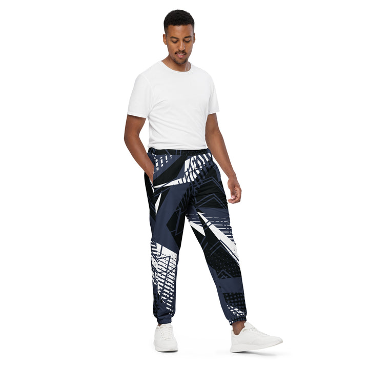 Unisex Track Pants - Black-White Track